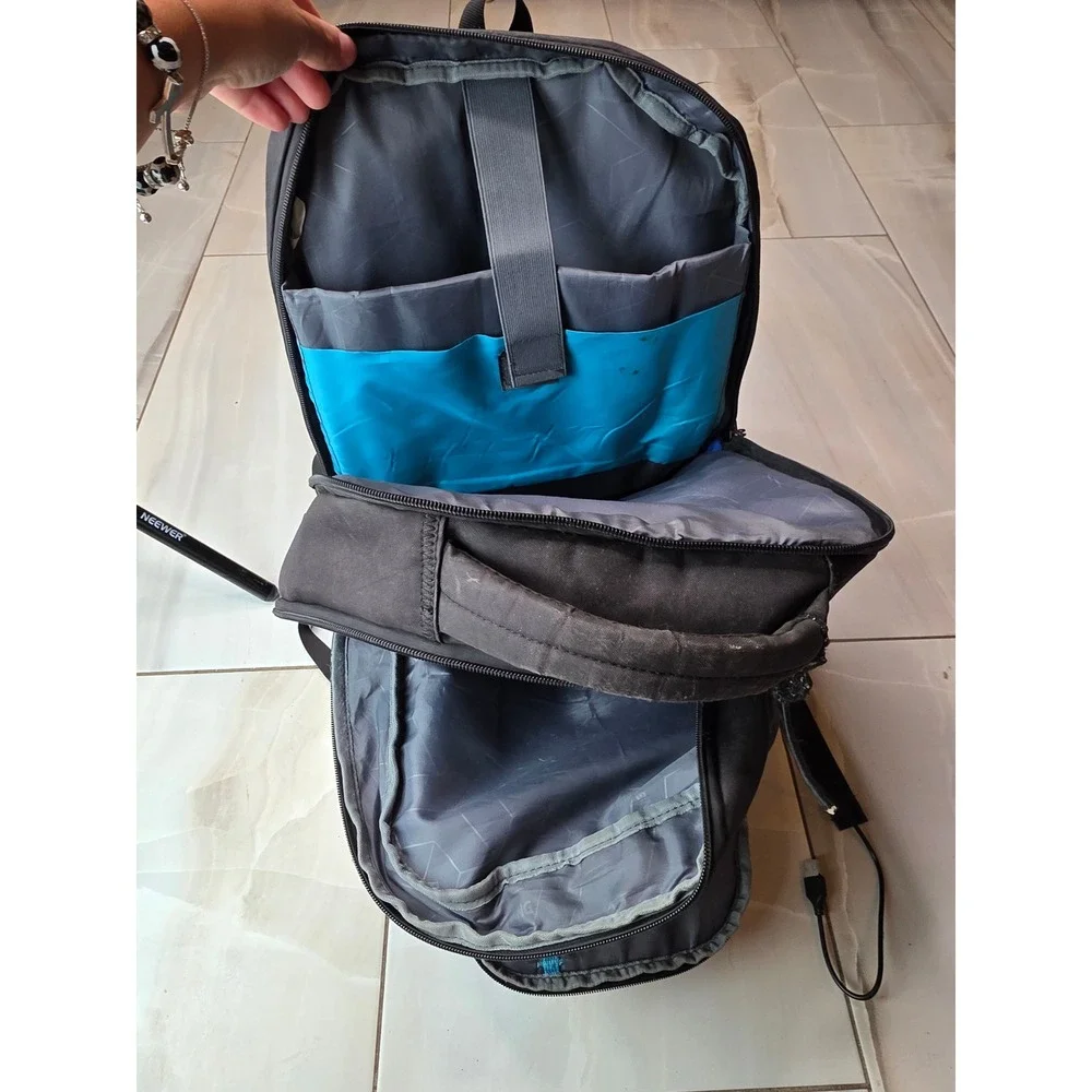 Ouslang Black Laptop Backpack Multi-Compartment Travel School‎ Bag 18in